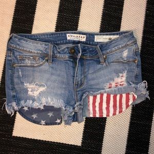 American Flag Jean Shorts